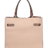Borsa a Mano in Pelle Vegana Taupe
