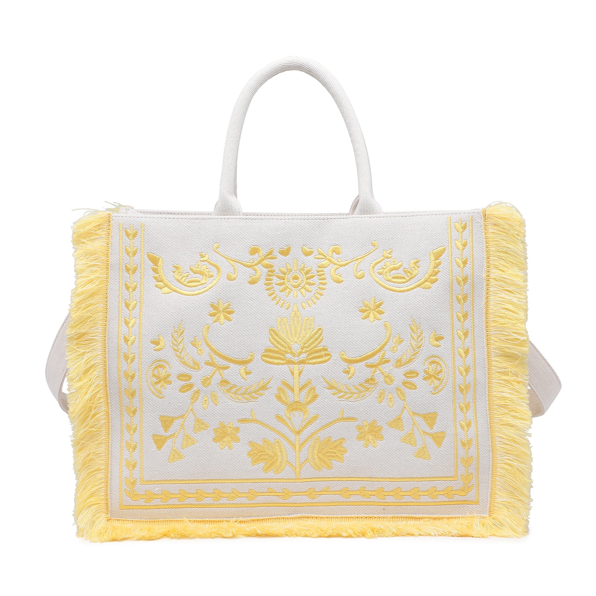 Borsa a Mano in Cotone Giallo