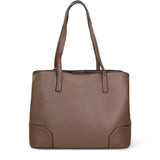 Bolso de hombro de piel vegana color topo