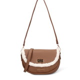 Borsa a Spalla in Pelle Vegana Taupe