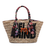 Borsa Shopper in Rattan Nero