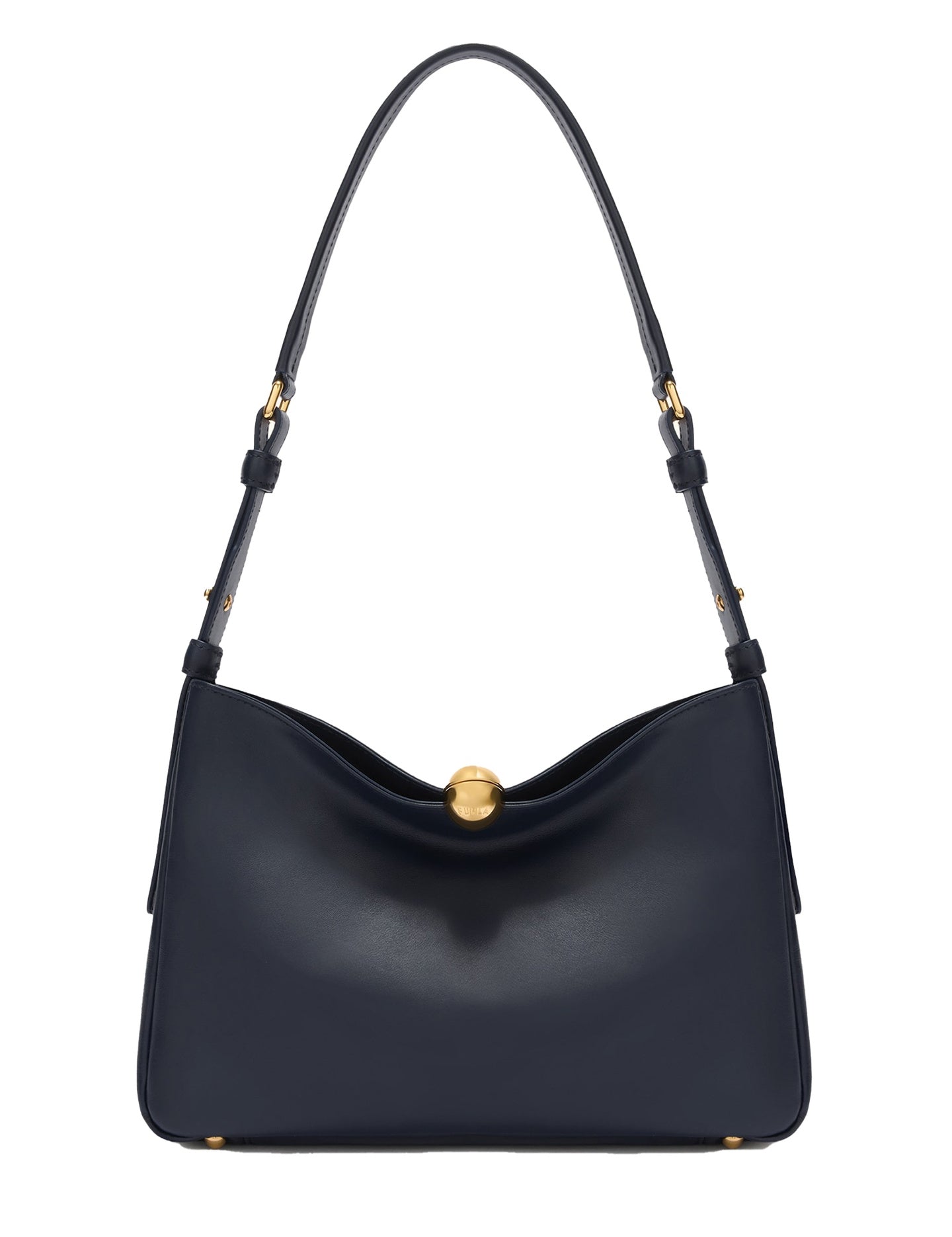 Borsa a Spalla in Pelle Blu Jeans Furla