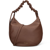 Braune Schultertasche aus veganem Leder