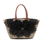 Borsa Shopper in Rattan Nero