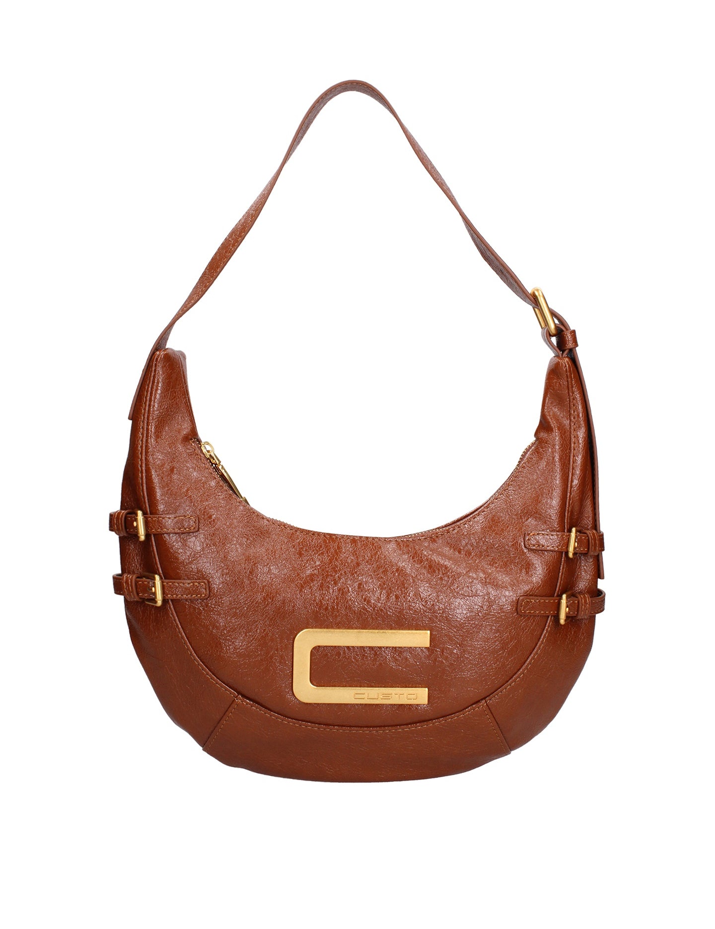 Borsa a spalla CUSTO - Marrone scuro