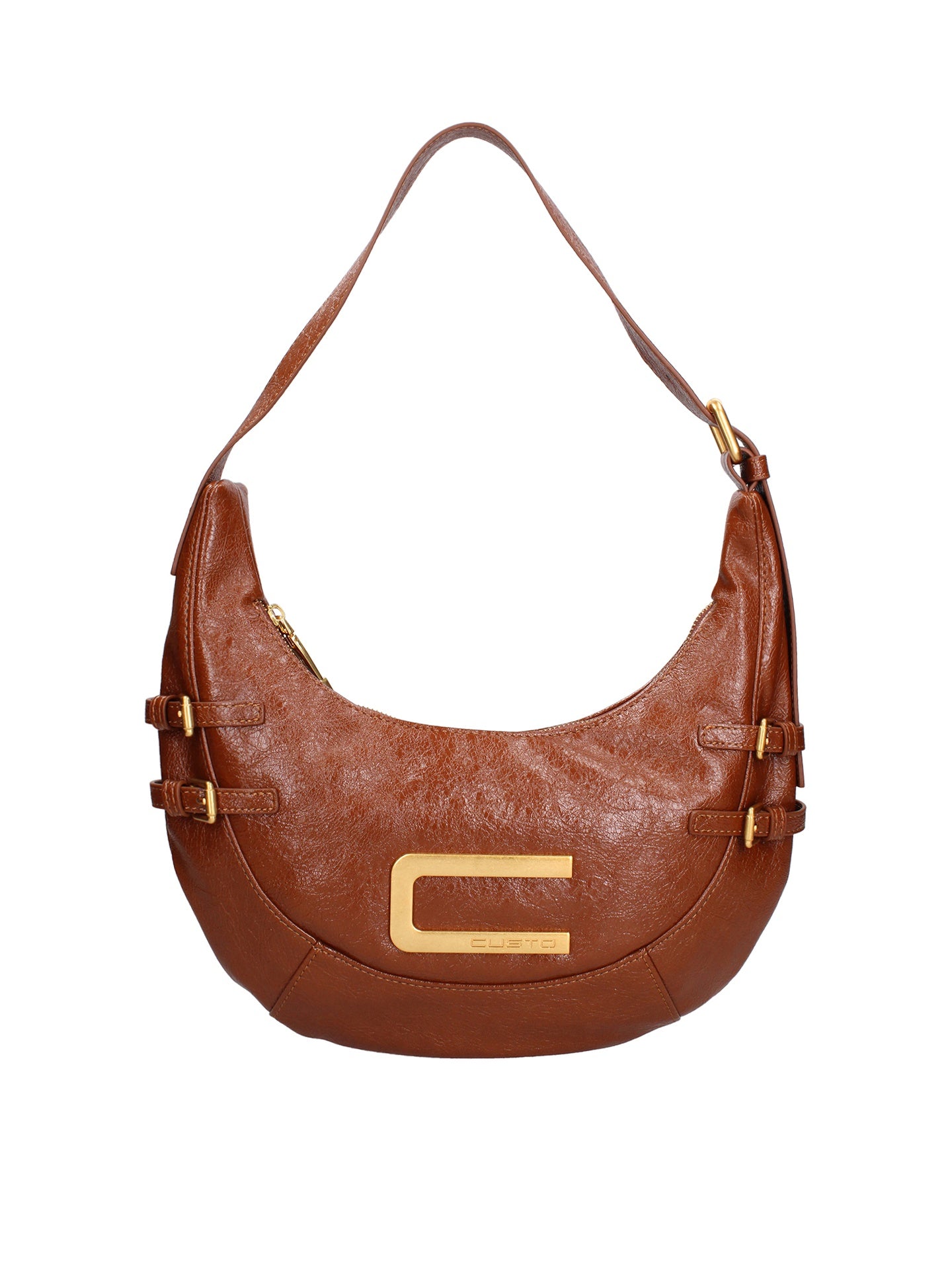 Borsa a spalla CUSTO - Marrone scuro