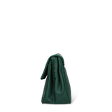 Dunkelgrüne Schultertasche aus veganem Leder