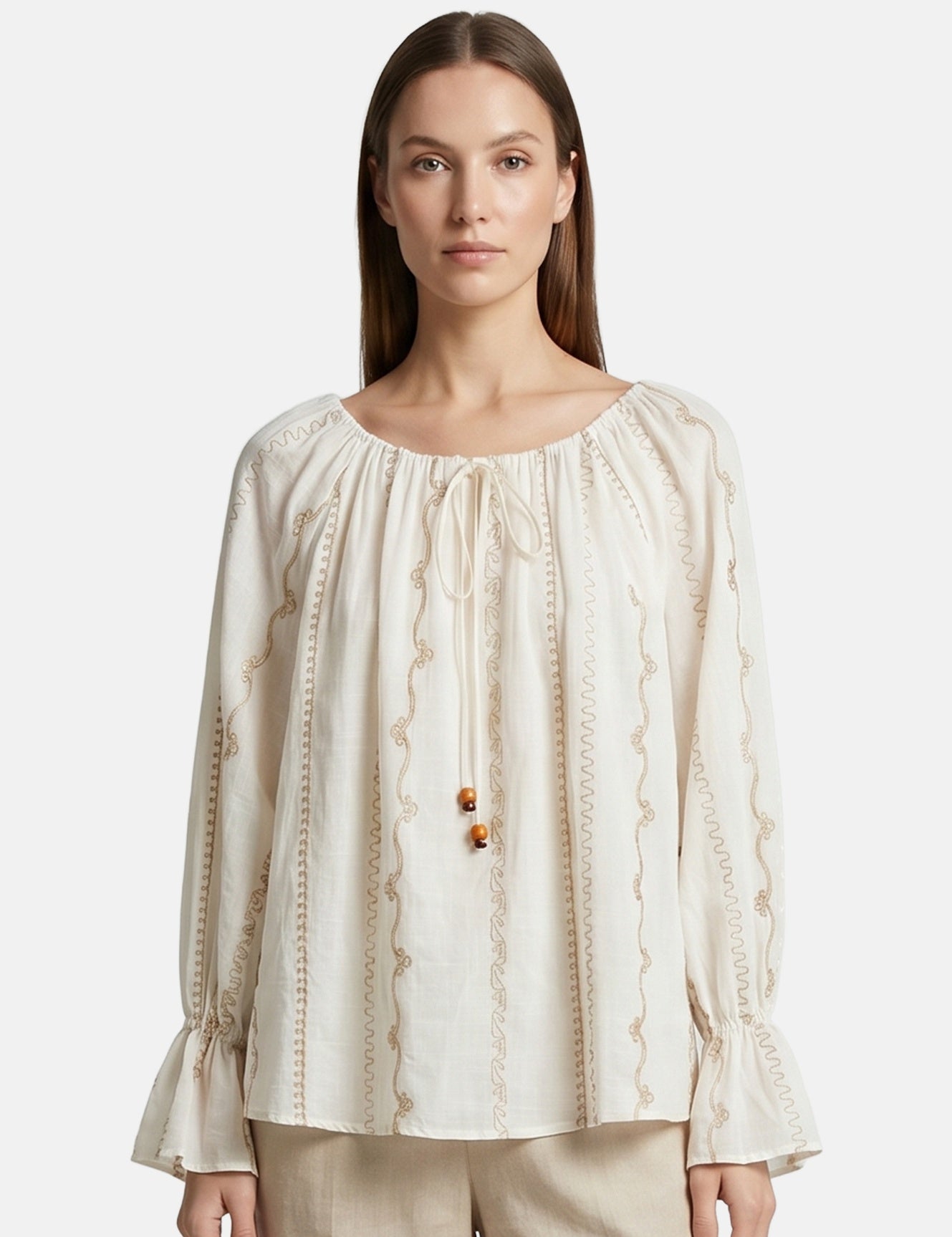Vestito in Cotone Beige Roberta Rossi