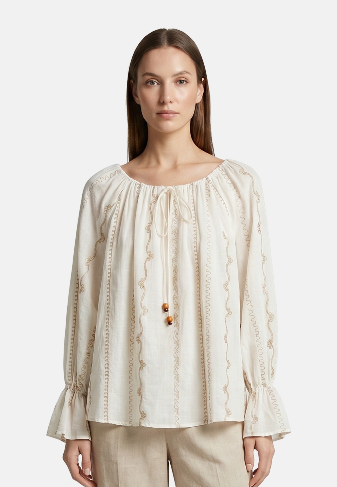 Vestito in Cotone Beige Roberta Rossi