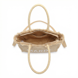 Borsa a Mano in Woven Straw Beige