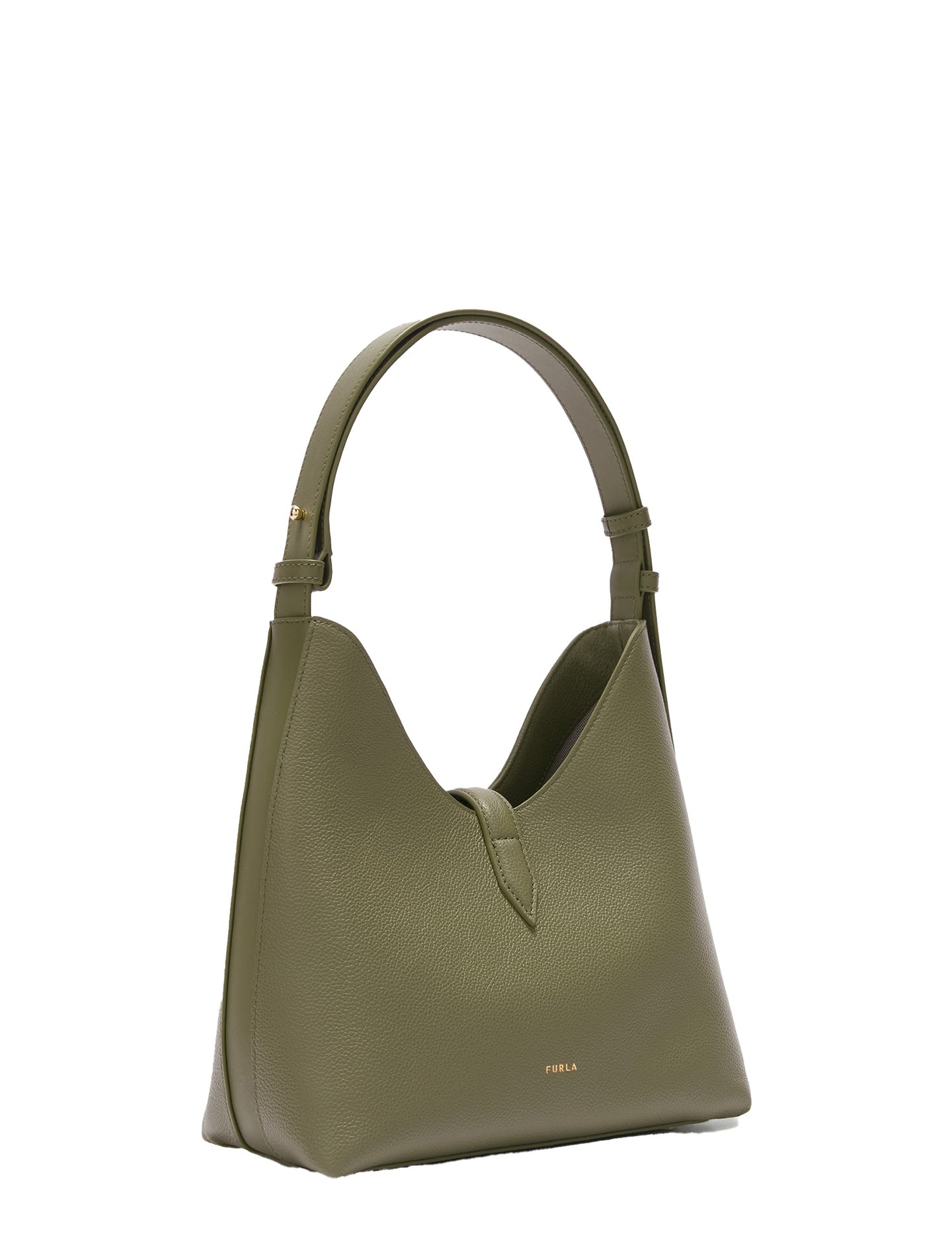 Military Green Genuine Leather Shoulder Bag