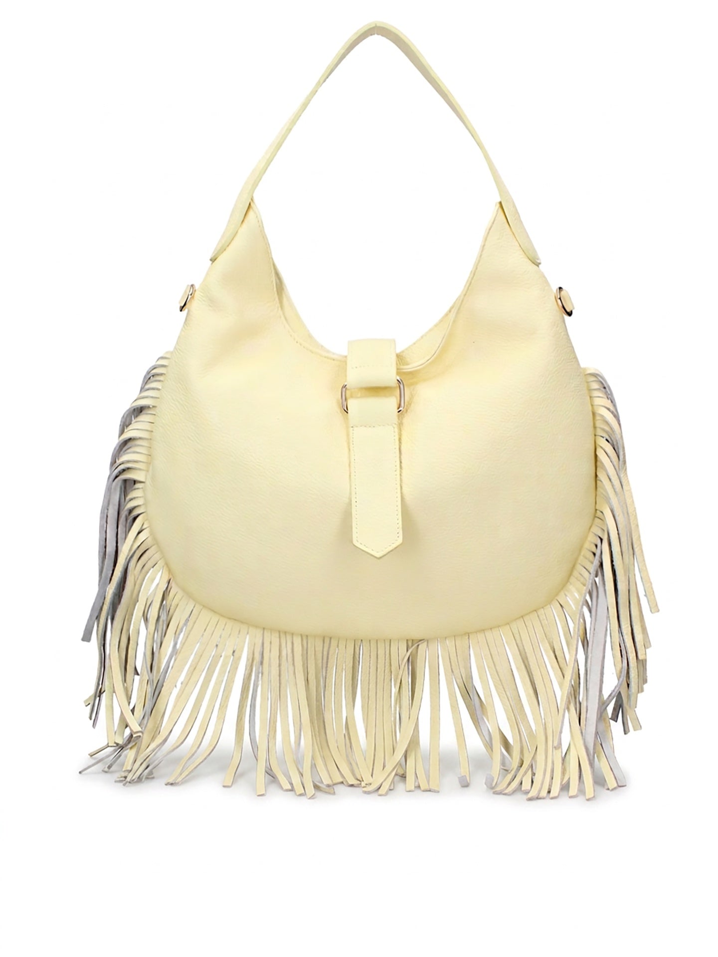Borsa a Mano in Dollaro Leather Giallo