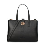 Bolso de mano de piel vegana negra