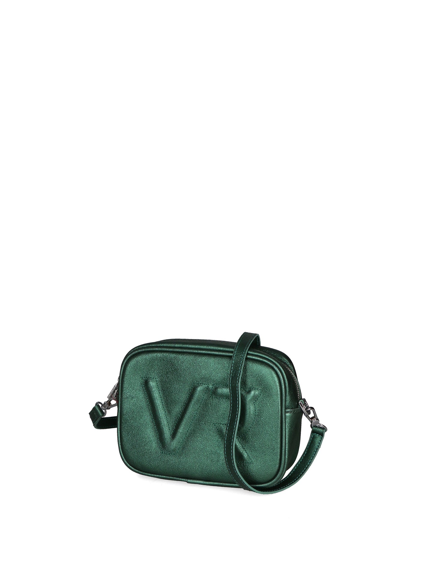 Borsa a Tracolla in Genuine Printed Suede Leather Verde