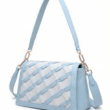 Borsa a Spalla in Pelle Vegana Blu