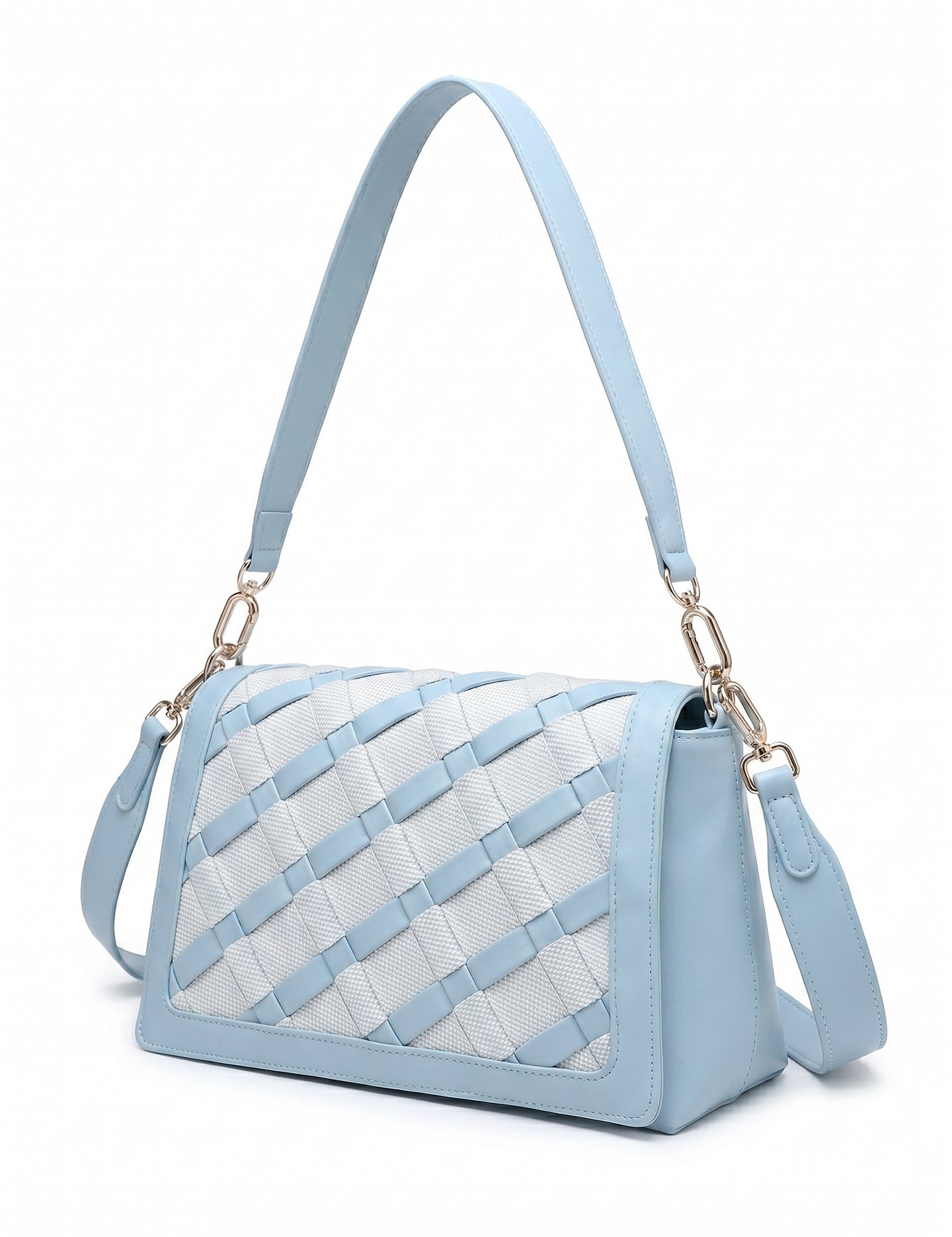 Borsa a Spalla in Pelle Vegana Blu