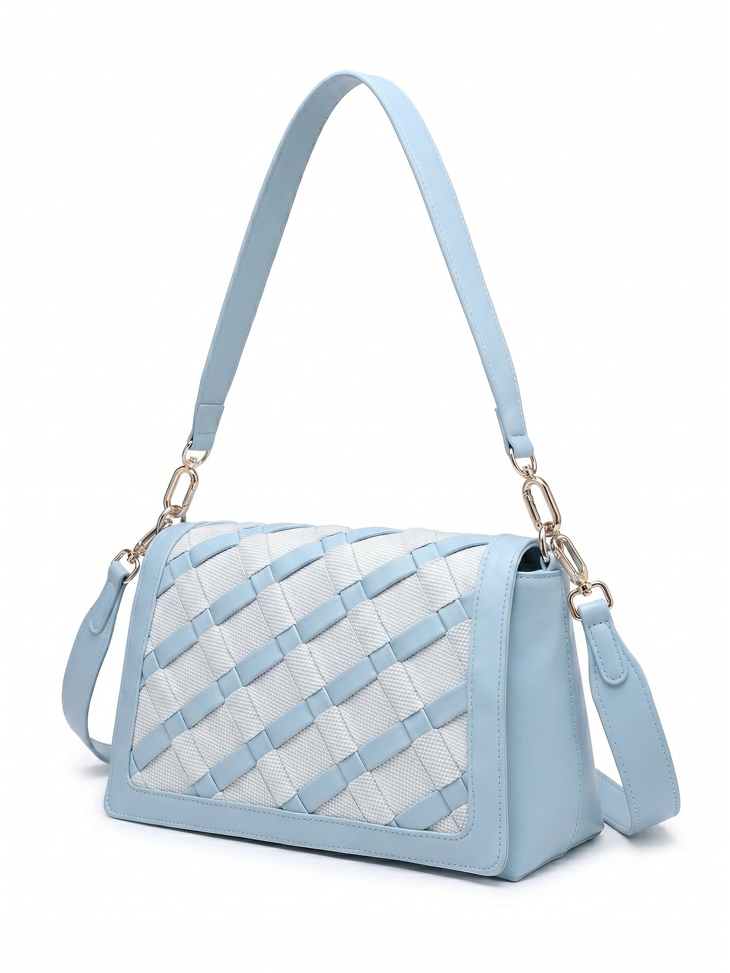 Borsa a Spalla in Pelle Vegana Blu