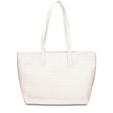 Bolso de hombro de piel vegana blanca
