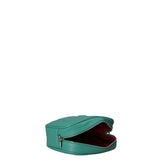 Borsa a Tracolla in Dollaro Leather Turchese