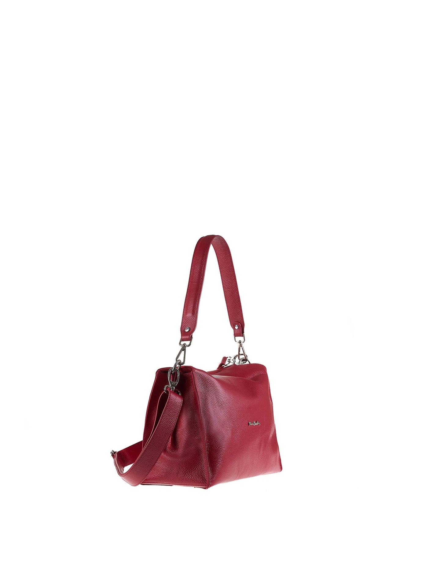 Borsa a Spalla in Vera Pelle Rubino