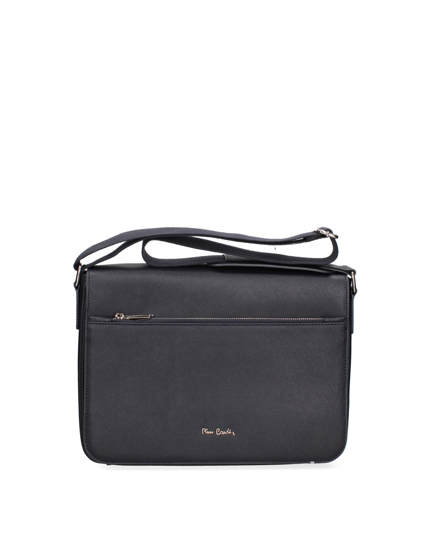 Borsa a Tracolla in Vera Pelle Blu Scuro Pierre Cardin