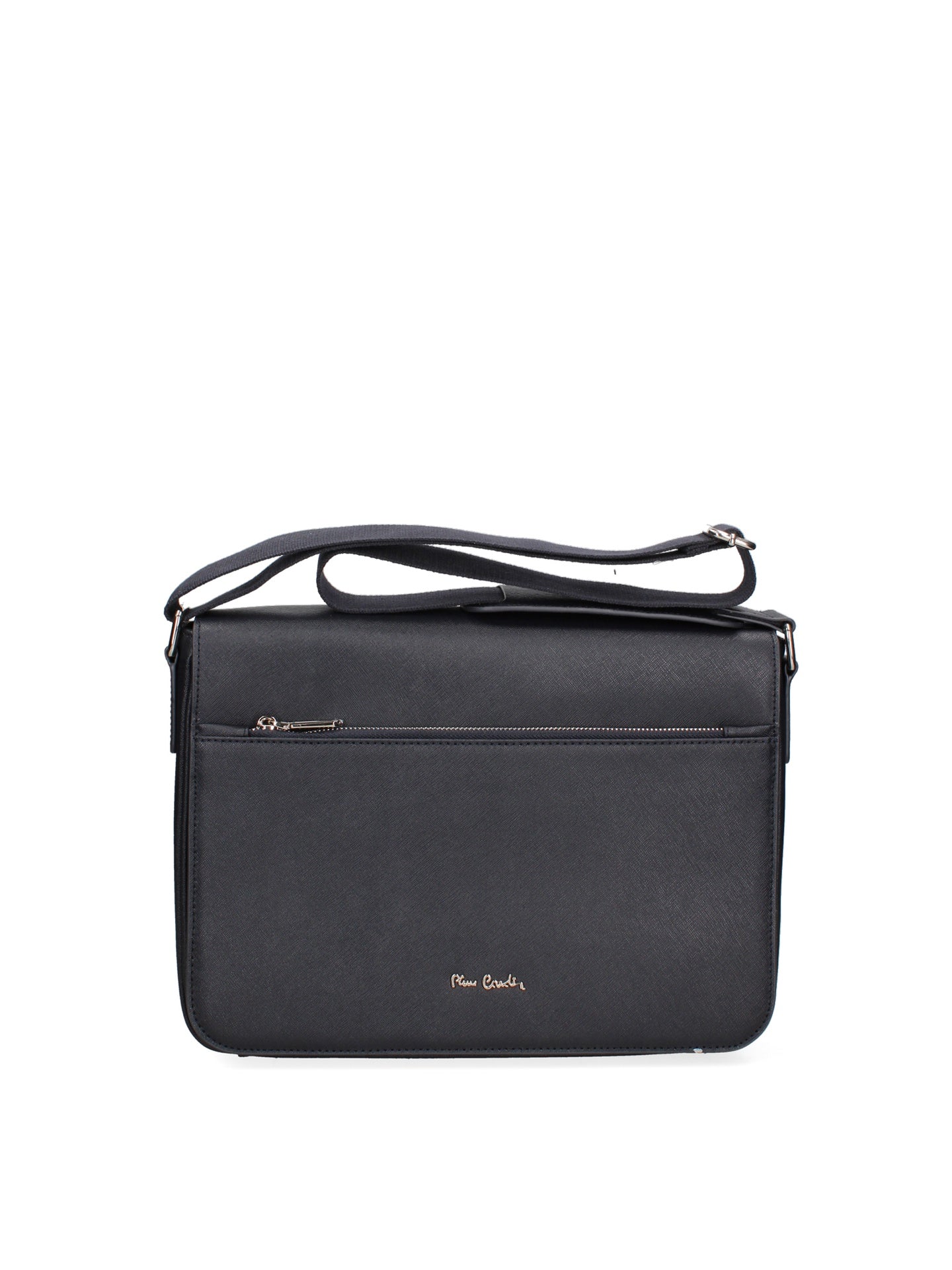 Borsa a Tracolla in Vera Pelle Blu Scuro Pierre Cardin