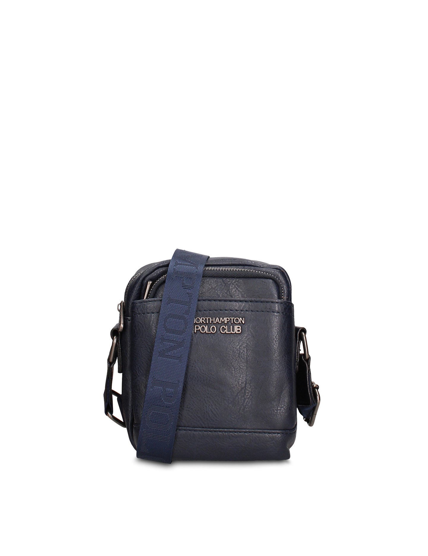 Borsa a Tracolla in 100% Pu Vegan Leather Blu Scuro