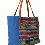 Borsa a Mano in Pelle Vegana Blu