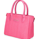 Fuchsiafarbene Handtasche aus veganem Leder