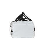 Mochila unisex de poliéster gris claro.