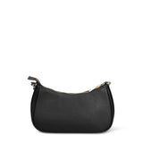 Schwarze Schultertasche aus veganem Leder