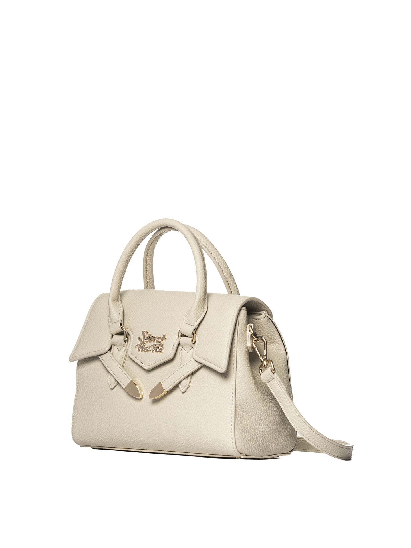 Borsa a Mano in Polyurethane Panna