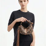 Borsa a Mano in Pelle Vegana Marrone