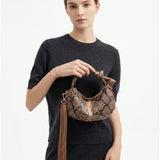 Borsa a Mano in Pelle Vegana Marrone
