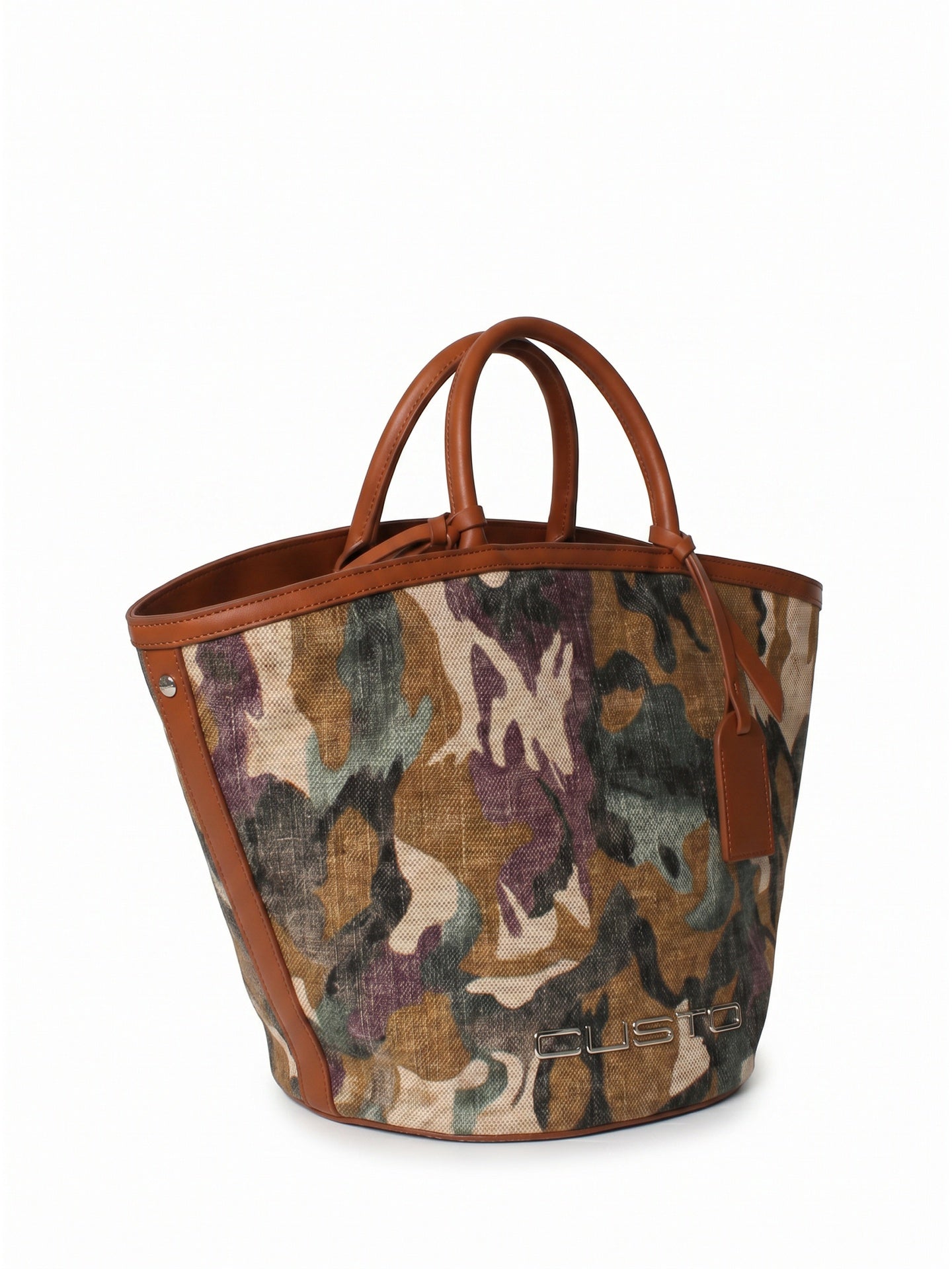 Borsa a Mano in Pelle Vegana Verde Militare