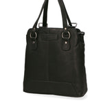 Borsa a Spalla Convertibile in Zaino in Vera Pelle Nero