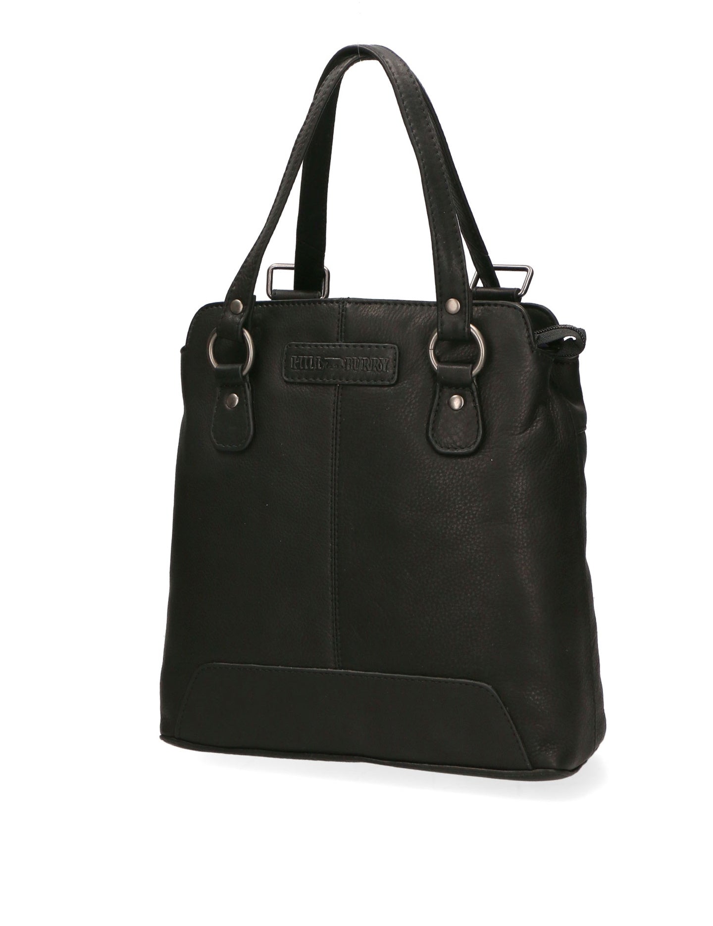 Borsa a Spalla Convertibile in Zaino in Vera Pelle Nero