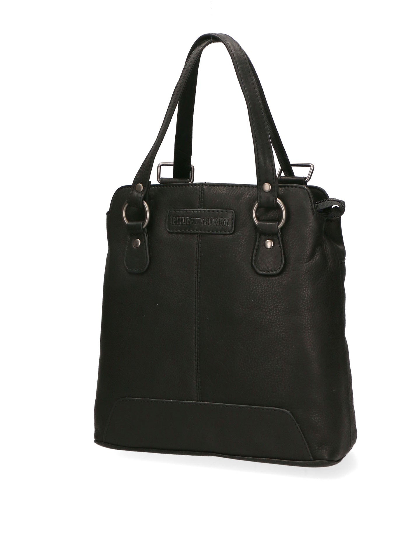 Borsa a Spalla Convertibile in Zaino in Vera Pelle Nero