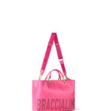 Borsa a Mano in Poliestere Fuxia