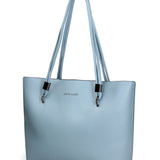 Borsa a Spalla in Pelle Vegana Blu Jeans